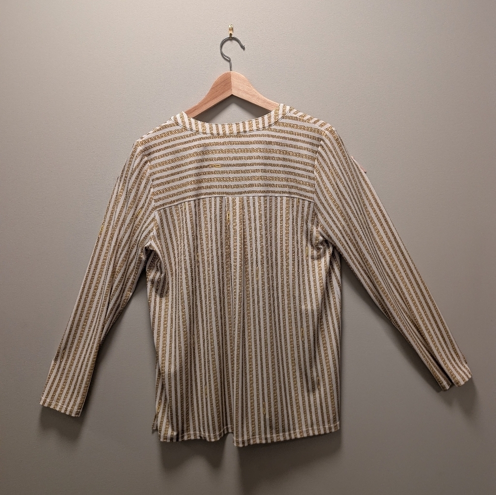 Michael Kors Chain Print Long Sleeve Blouse - Picture 7 of 13